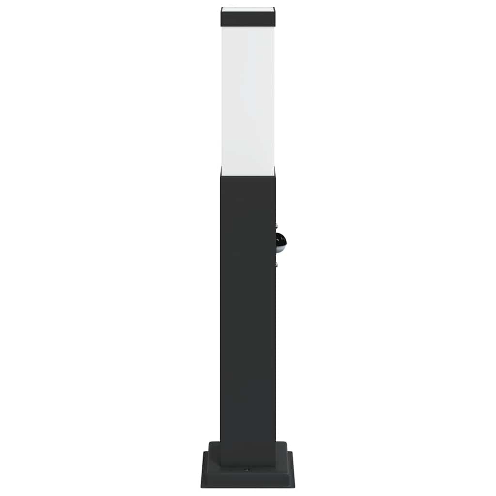 Pollerleuchte mit Sensor 50 cm Schwarz Edelstahl IP44 Außenleuchte mit PIR-Bewegungsmelder 110° Erfassungswinkel 8-12 m Reichweite für Terrasse Garten Wegbeleuchtung