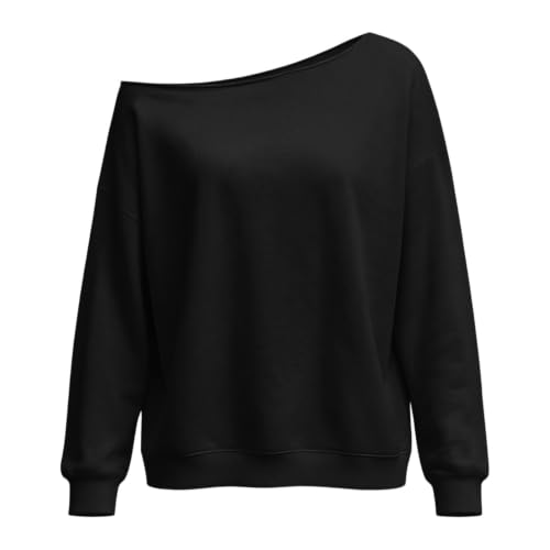 Off The Shoulder Tops For Women Oversized Long Sleeve Sweatshirt Pullover - image 5