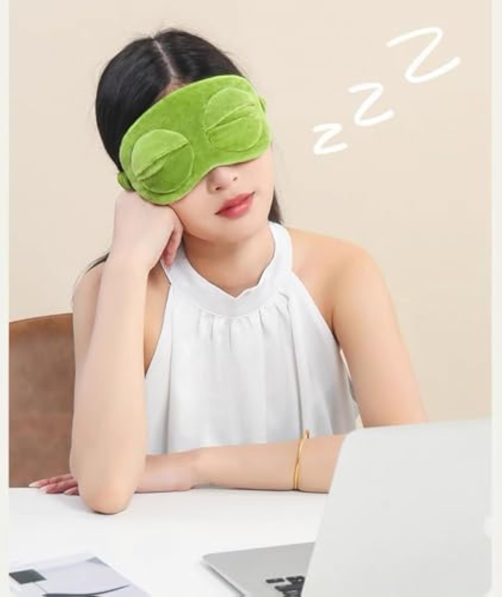Plush Frog Eye Mask for Kids and Adults, Lightweight