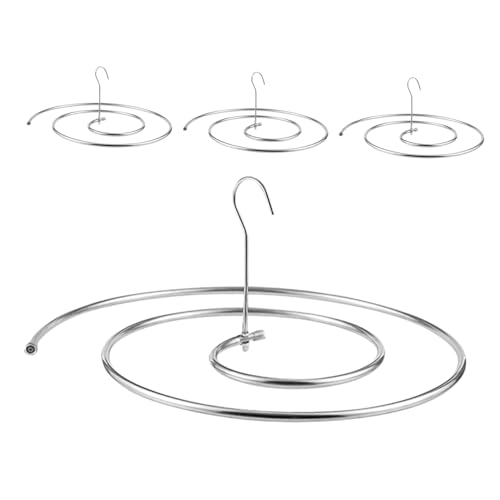 STOBAZA 4 Perchas para Mantas de Acero Inoxidable 10 MM Tendedero Espiral Redondo de 40 CM de Diámetro para Interiores Perchero para Sábanas Toallas y Colchas Solución para Secado