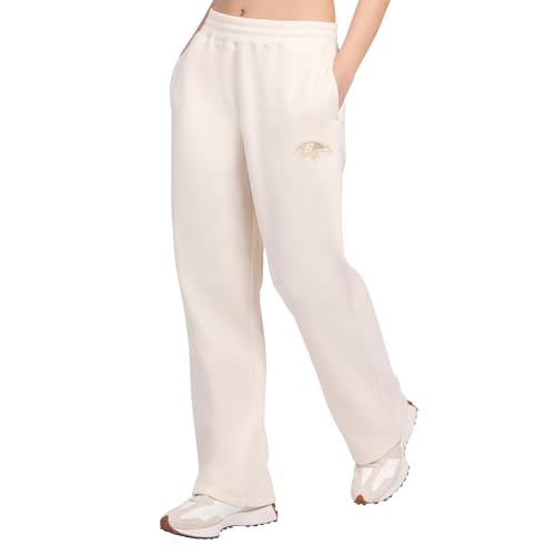 STARTER Women's Cream Baltimore Ravens Pastel High Waisted Travel Fleece Pants