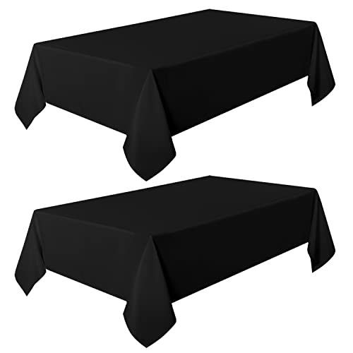 Sancua 2PCS-60102-HEISE 2 Pack Black Tablecloth 60 X 102 Inch, Rectangle 6 Feet Table Cloth - Stain And Wrinkle Resistant Washable Polyester Table Cover thumb #7