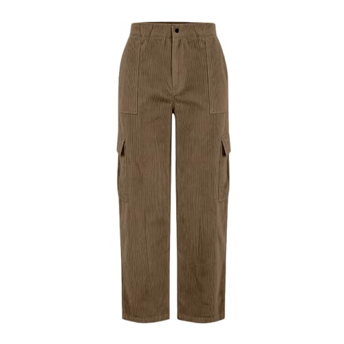 Women's Corduroy Pants Fall Baggy Casual Wide Leg High Waisted Cargo Pants | Womens Cargo Pants Fall Winter Work Travel Corduroy Pant Wide Leg Casual Loose Fit Trousers With Pockets 2026 — view 4
