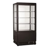  Vitrine Réfrigérée 4 Faces Vitrées Noire - 68 L - Combisteel - R600A