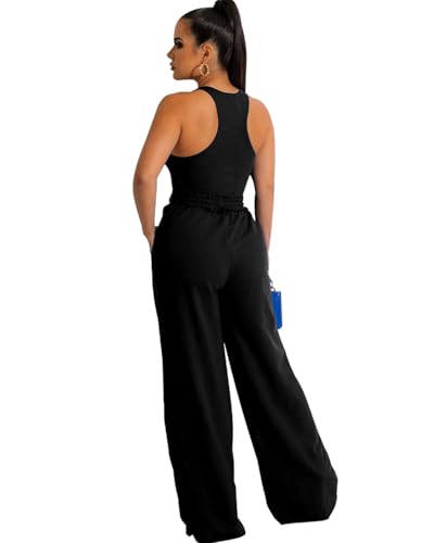 Ensemble femmes elegant deux pieces d'ete avec haut ajustee et pantalon a poches - 2
