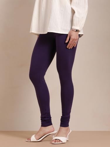 Image of TWIN BIRDS Tailored Cut and Classic Fit Super Stretchable Elastane Fabric Churidar Leggings for Women