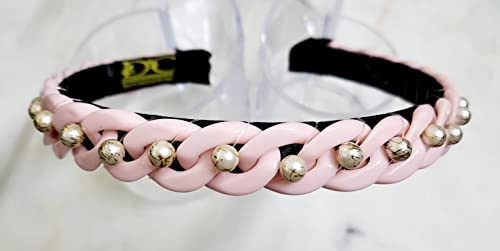 Image of Elegant&Exclusive Women's Fashion Chain Stones Hairbands /Headbands from Our Embellished Collection Useful for Girls & Women (Pink Chain)