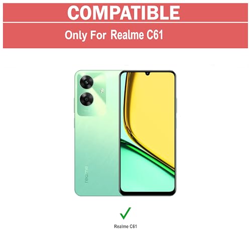 Image of Zapcase Back Case Cover for Realme C61 | Compatible for Realme C61 Back Case Cover | Clear Case with Camera Protection | (TPU + PC | Matte Black)