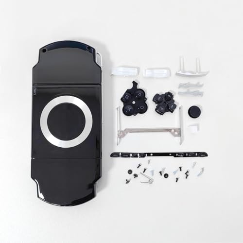 Image of Hzxkqmil Full Housing Shell Cover Faceplate Case Replacement Parts with Buttons Screws Set for Sony PSP 2000 2001 2002 2003 2004 Console (Black)