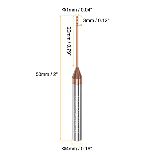 Image of HARFINGTON 2pcs Square Nose End Mill 4mm Shank 1mm x 20mm AlTiSin Coated Solid Carbide Long Reach Extended Neck 4 Flutes CNC Router Bit Milling Cutter for Stainless Steel Hardened Steel