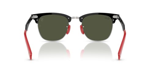 Ray-Ban RB3807M Scuderia Ferrari Collection Sunglasses, Brushed Black On Silver/Green, 51 mm - image 4