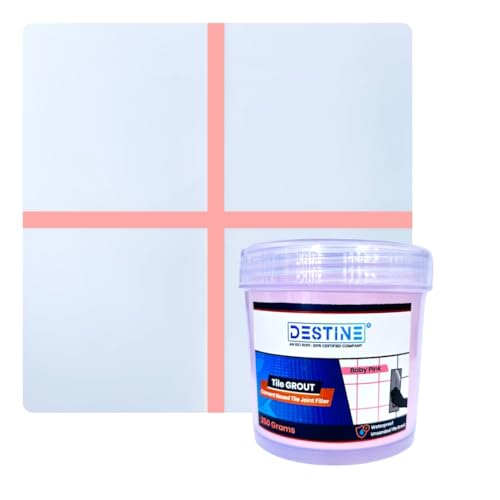 Image of DESTINE READY-TO-MIX inchTILE GROUT inch (16 COLOURS) (ALL PACKS: 100 Gm,250 Gm,400 Gm,800 Gm,1 Kg), Waterproof, Crack Filler, Cement Based Tile Gap Filler (250 Gm, Baby Pink)