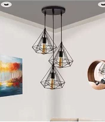 DENICRAAS Hanging Pendant Ceiling Cluster Chandelier Light for Home Decoration Indoor Balcony with LED Filament Bulb 1