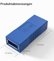 Greluma 4 STK USB 3.0 Buchse auf Buchse USB-Adapter, USB-Koppler USB 3.0 A Buchse auf Buchse Verlängerungsstecker – Ansicht 6