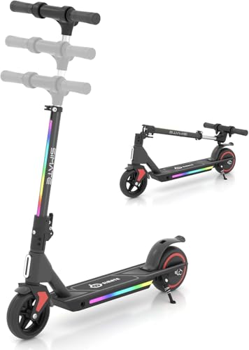 ​​E-RIDES Patinete Eléctrico, Manillar Ajustable 86-99cm, Motor 130W 3 Velocidades 8-14 km/h, Autonomía hasta 8km, Pantalla LED & Luces, Ruedas 6,5" Antipinchazos, para Niños de 3 a 12 Años