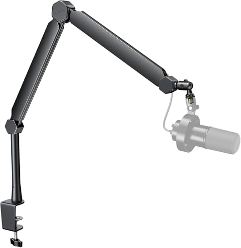 Image of FIFINE Mic Boom Arm, Microphone Stand with Cable Management Channels, Extension Tube, Desk Clamp, Thread Adapter, Fully Adjustable Metal-Built Podcast Mic Arm for Streaming Gaming Recording-BM66T