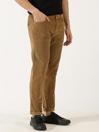 Image of Thomas Scott Men Mid Rise Slim Fit Corduroy Chino Pants