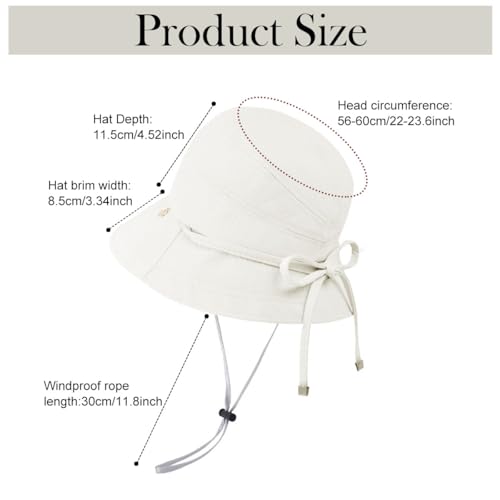 Image of SANNIDHI Sun Hats for Women Bucket Hat for Women, Wide Brim Summer UV Protection Beach Hat, Outdoor Casual Womens Hats with Chin Strap, Fashion Ladies