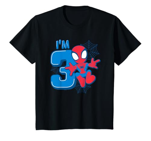 Kids Marvel Spider-Man Cute Spidey 3rd Birthday I'm 3 T-Shirt
