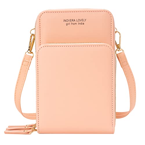 INOVERA (LABEL) Womens Cross Body Adjustable Strap Shoulder Sling Bag Mobile Pouch Card Holder Purse (Pink) (B09RWXXP96) Amazon Price History, Amazon Price Tracker