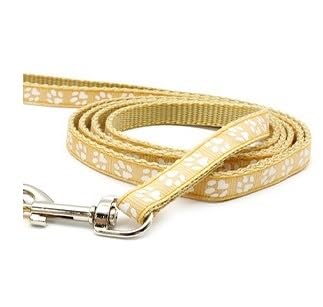 Small Dog Puppy Pet Cat Kitten Lead Pawprint Design Lightweight Nylon Metal Clip 120cm Leash Khaki Beige - Image 2