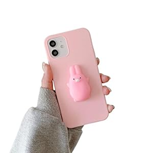 FORKIS iPhone hoesje Squishy hoesje voor iPhone 14 12 13 Mini 11 Pro Xr Xs Max Se 2020 6S 7 8 Plus hoes zachte hoesjes – voor iPhone XS, roze konijn