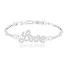 ORROUS & CO Legacy Collection Women's 18K White Gold Plated Cubic Zirconia CZ "Love" Bracelet, One Size