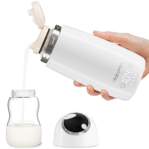 Image of iBabyMax Portable Bottle Warmer, 17oz Water Travel Bottle Warmer for Breastmilk, 10400mAh Rechargeable Battery Wireless Baby Bottle Warmer with Fast Heating & Charging and Precise Temperature Control