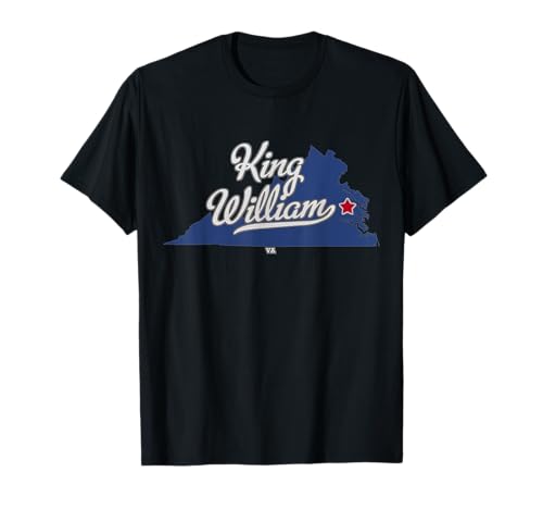 King William Virginia VA Map T-Shirt -  King William Virginia Map, YVAAX7K5RKG