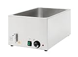 Metro Professional Bain Marie électrique GBM1150, en Acier Inoxydable, 24 l, Chauffage Alimentaire pour GN 1/1, Plage de température jusqu'à 90 °C, période de Chauffe : 34 Min, 1200 W, 230 V, Argent