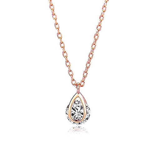 Collier Goutte d'eau anti-ternissement, pendentif zircone éclat durable