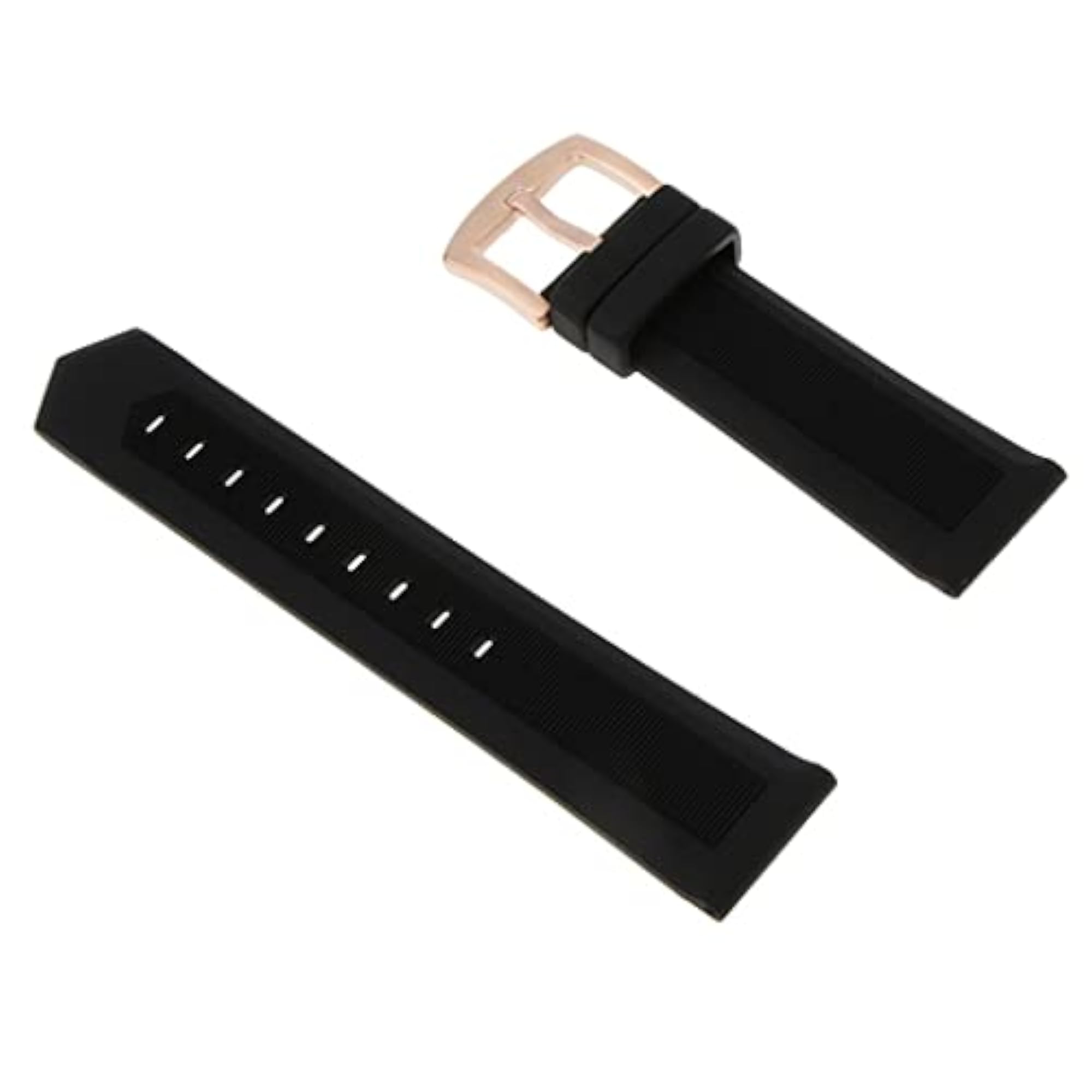 Black Silicone Rubber Sport Replacement Watch Band Strap, 22mm