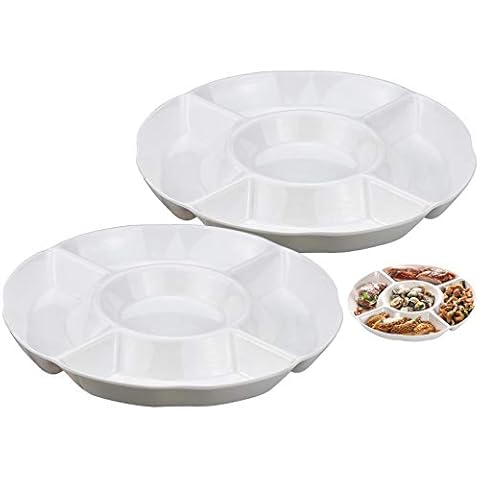 NathrBTV Divided Snack Serving Plates Cover