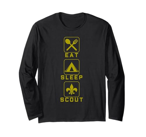 Eat Sleep Scout Repeat - Divertente regalo per campeggio all'aperto Maglia a Manica