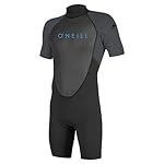 O'Neill Youth Reactor-2 2mm Back Zip Short Sleeve Spring Wetsuit, Lightweight Warmth and Flexibility for All Water Activities, Black/Graphite, 14