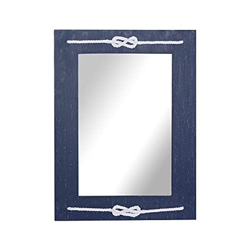 Deco 79 35888 Wood Room Wall Mirror Entryway Mirror With Knotted Rope, Wall Mounted Mirror 23 Inch X 2 Inch X 31" thumb #1