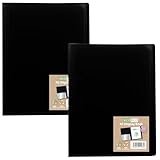 eco-eco 100% recycelte A5-Mappe, 120 Taschen, flexibler Einband, Schwarz, 2 Stück, eco166 x 2