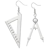 NOLITOY Pendientes de Plata Triangulares Vintage, Diseño de Brújula Mediano, Joyería para Mujer en Fiestas y Uso Diario, Colgantes Creativos