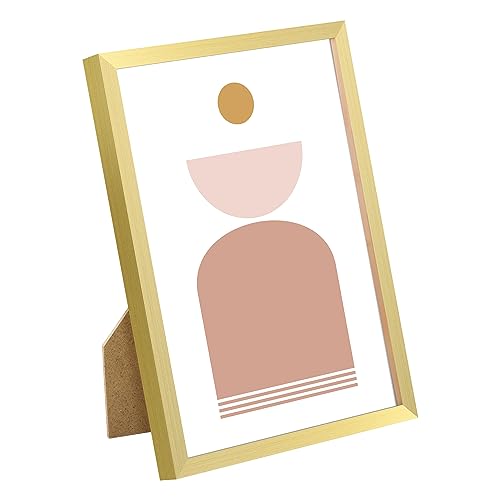 Image of upsimples 5x7 Picture Frame Glass, Thin Border, Gold Photo Frames, 3 Pack | Gold Frames, Fit 5 x 7 Photos, Wall and Tabletop Display, Home Decor for Mother's Day, Wedding and Christmas