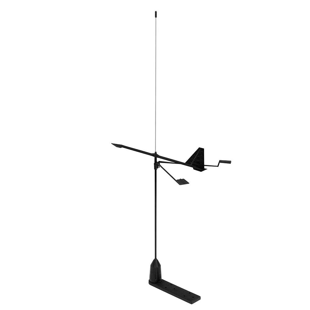Shakespeare Hawk Antenne aus Edelstahl mit Windanzeiger, Schwarz, 0,9 m