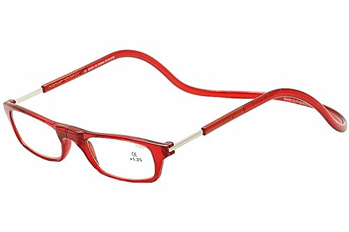 CliC Original Adjustable Front Magnetic Connect Reading Glasses; Red
