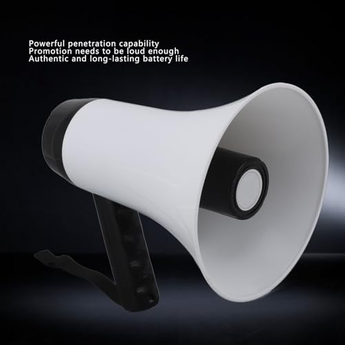 HEEPDD Megáfono Altavoz PA Bullhorn 30W Alarma Sirena Control Volumen Correa Deportes
