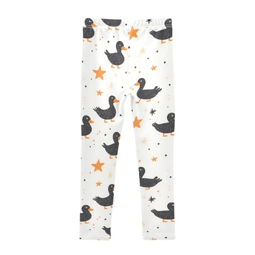 Black Duck Star 1 Girls Leggings Athletic Pants Tights Stretch Bottom2