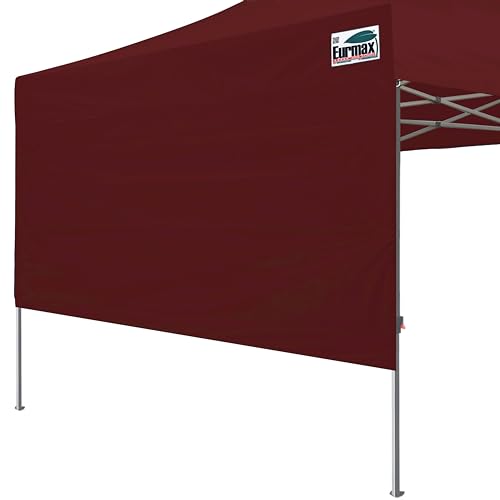 Image of Eurmax USA 10x4.8 Pop Up Canopy SunWall-UV Protection for Tents,Blocks Sunlight&Wind,Water Resistant Side Wall Only,Easy Hook & Loop Installation,Fit for 10FT Straight Leg Shelters&Gazebo,Burgundy