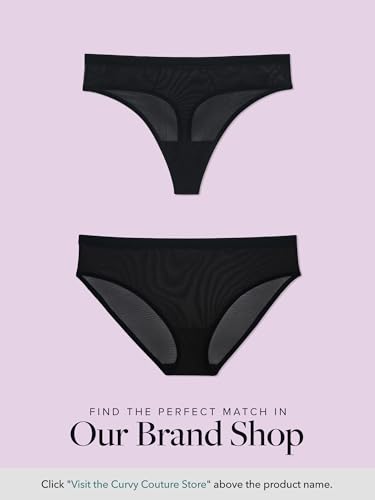 Curvy Couture Womens Sexy Sheer Mesh Plus Size Plunge T Shirt Bra 5