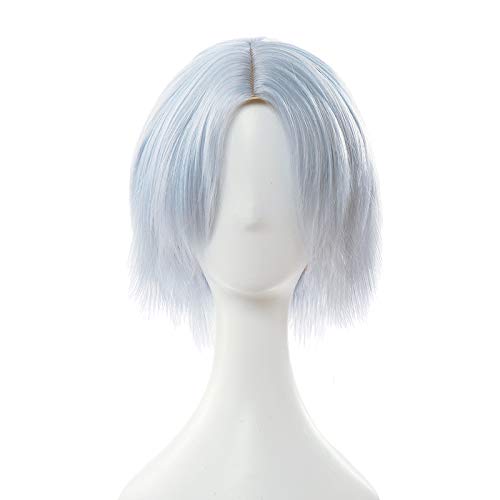 Lixinya Devil May Cry 5 Dante Silver-Gray Mid-Length Short Hair Halloween Party Props Cosplay Wig with Free Wig Cap Cosplay Wig