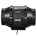 VEVOR Inline Duct Fan, 6-Inch 380 CFM with Power Cord, Quiet AC-Motor Ventilation Exhaust Fan for Cooling Booster, Grow Tents, Hydroponics