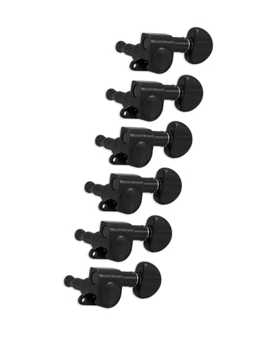 Grover Mini-Rotomatic Guitar Tuning Machines 14:1 Ratio - 6 inline Black Chrome