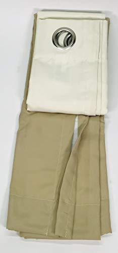 Curtainworks Kendall Color Block Grommet Curtain Panel, 84-Inch, Ivory/Tan #TOP2