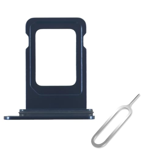 Cemobile Tiroir de carte SIM de remplacement pour iPhone 17 Pro et 17 Pro Max (version SIM unique) avec anneau d'étanchéité en caoutchouc étanche + broche d'éjection ouverte (bleu)